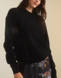 Online Cynthia Rowley Elea Wool Cashmere Sweater BLACK
