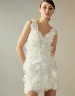 New Cynthia Rowley Elle Embellished Heart Dress White