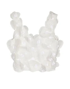 Clearance Cynthia Rowley Elle Embellished Hearts Top White