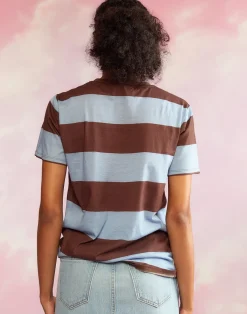Online Cynthia Rowley Everyday Striped Tee BLUBRW