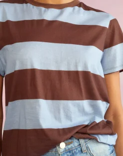 Online Cynthia Rowley Everyday Striped Tee BLUBRW