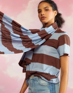 Online Cynthia Rowley Everyday Striped Tee BLUBRW