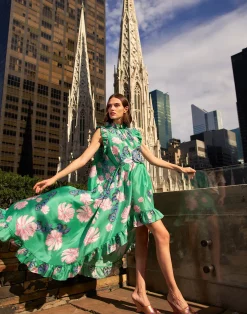 Outlet Cynthia Rowley Garden of Eden Dress GRNFL