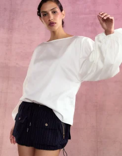 Hot Cynthia Rowley Geneva Cotton Blouse White