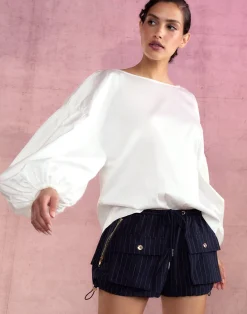 Hot Cynthia Rowley Geneva Cotton Blouse White