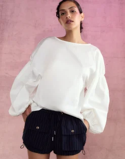 Hot Cynthia Rowley Geneva Cotton Blouse White