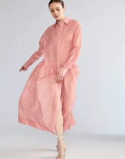 Fashion Cynthia Rowley Geneva Silk Cotton Shirt Dress PNKGNH
