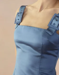 Best Cynthia Rowley Gigi Satin Dress GRAY