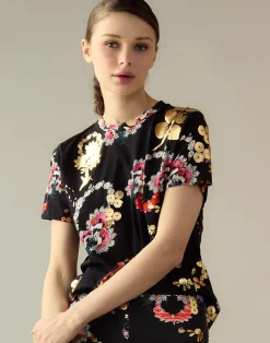 New Cynthia Rowley Gold Foil T-Shirt GLDMLT