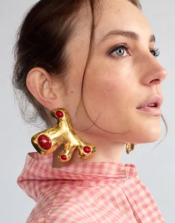 Sale Cynthia Rowley Hidden Gem Earrings Red