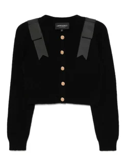 Best Cynthia Rowley Ivy Cropped Wool Cardigan BLACK