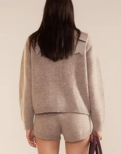 New Cynthia Rowley Ivy Wool Knit Short CAMEL