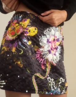 Discount Cynthia Rowley Kaia Skirt BLKFL