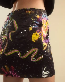 Discount Cynthia Rowley Kaia Skirt BLKFL