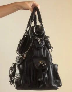 Hot Cynthia Rowley Leather Cargo Pocket Bag BLACK