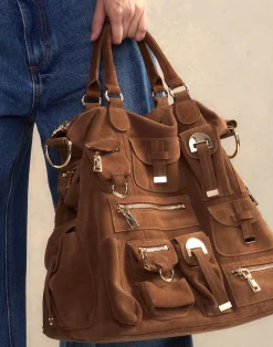 Best Cynthia Rowley Leather Cargo Pocket Bag BROWN