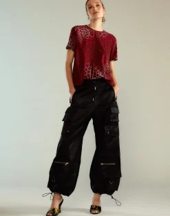 Hot Cynthia Rowley Leopard Relax Tee REDLEO