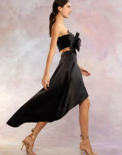 Hot Cynthia Rowley Livia Satin Skirt BLACK