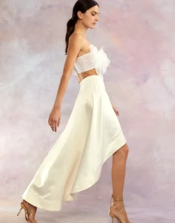 Discount Cynthia Rowley Livia Satin Skirt White