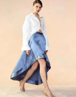 Fashion Cynthia Rowley Livia Satin Skirt GRAY