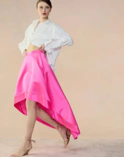 Sale Cynthia Rowley Livia Satin Skirt HTPNK