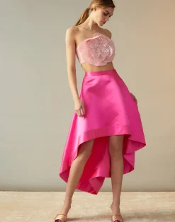 Sale Cynthia Rowley Livia Satin Skirt HTPNK