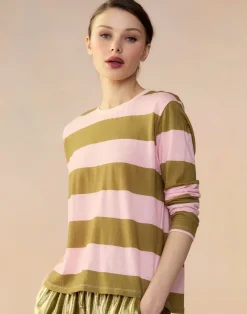 Fashion Cynthia Rowley Long Sleeve Everyday Tee GRNPK