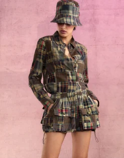 Sale Cynthia Rowley Madrid Madras Bucket Hat PLAID