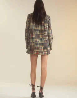 New Cynthia Rowley Madrid Madras Tuxedo Dress PLAID