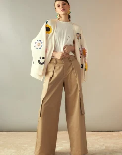 Hot Cynthia Rowley Marbella Cotton Cargo Pant KHAKI