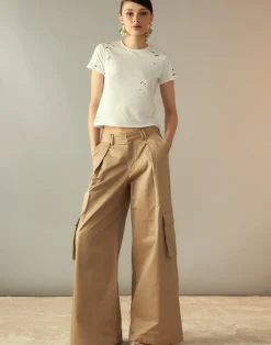 Hot Cynthia Rowley Marbella Cotton Cargo Pant KHAKI