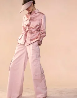 Fashion Cynthia Rowley Marbella Cotton Cargo Pant PINK