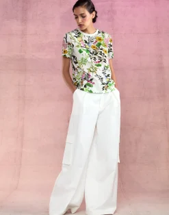 Outlet Cynthia Rowley Marbella Cotton Cargo Pant White