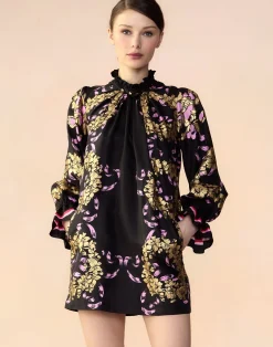 Online Cynthia Rowley Marseille Shift Dress BLKGD