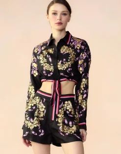 New Cynthia Rowley Marseille Shirt BLKGD