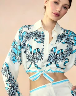 Outlet Cynthia Rowley Marseille Shirt WTBLU