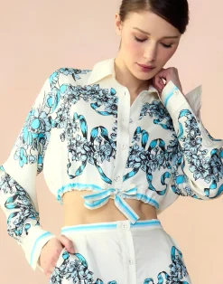 Outlet Cynthia Rowley Marseille Shirt WTBLU