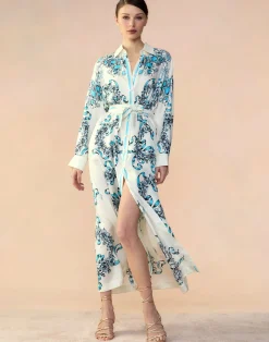Sale Cynthia Rowley Marseille Shirt Dress WTBLU