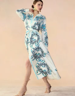 Sale Cynthia Rowley Marseille Shirt Dress WTBLU