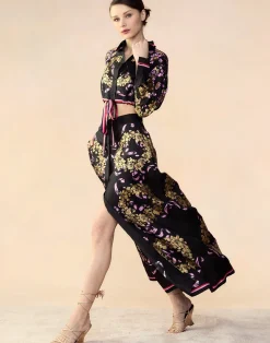 Online Cynthia Rowley Marseille Skirt BLKGD