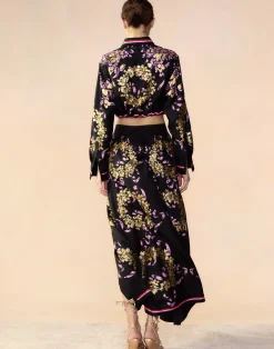 Online Cynthia Rowley Marseille Skirt BLKGD