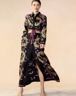 Online Cynthia Rowley Marseille Skirt BLKGD