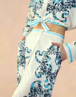 Outlet Cynthia Rowley Marseille Skirt WTBLU