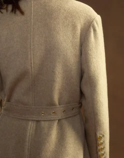 Discount Cynthia Rowley Noa Wool Trench Coat CAMEL