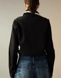 Hot Cynthia Rowley Not My First Rodeo Denim Shirt BLACK