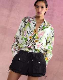 Discount Cynthia Rowley Nylon Cargo Shorts BLACK