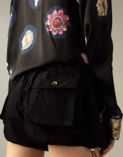 Discount Cynthia Rowley Nylon Cargo Shorts BLACK