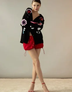 Hot Cynthia Rowley Nylon Cargo Shorts Red