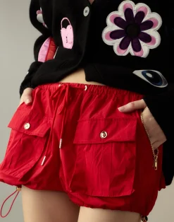 Hot Cynthia Rowley Nylon Cargo Shorts Red
