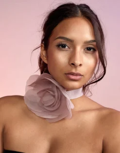 Hot Cynthia Rowley Organza Flower Ties Blush